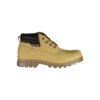 Beige Lace-Up Boots with Contrast Details