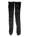 Black Floral Lace Cotton Stretch Stockings Socks