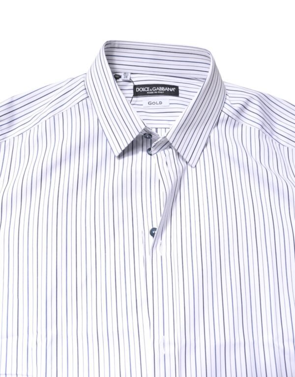 White Stripes GOLD Cotton Formal Shirt