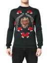 Black Sequined Embellished Pullover Sweater