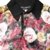Black Floral Collared Short Sleeve T-shirt