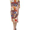 White Queen Of Heart Short Sleeve Midi Dress
