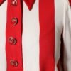 White Red Stripes Long Sleeves Mini Dress