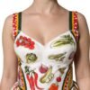 White Vegetables Sleeveless A-line Dress
