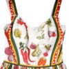 White Vegetables Sleeveless A-line Dress
