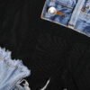 Black Blue Sleeveless Denim Mini Dress