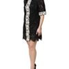 Black Floral Lace Embellished Mini Dress