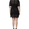 Black Floral Lace Embellished Mini Dress