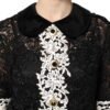 Black Floral Lace Embellished Mini Dress