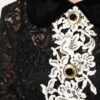Black Floral Lace Embellished Mini Dress