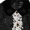 Black Floral Lace Embellished Mini Dress