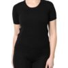 Black Cotton Round Neck Short Sleeve T-shirt