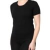 Black Cotton Round Neck Short Sleeve T-shirt