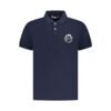 Blue Cotton Men Polo Shirt
