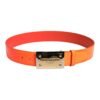 7161649.jpeg Orange Gold Tone Metal Logo Buckle Belt