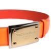 7161650.jpeg Orange Gold Tone Metal Logo Buckle Belt