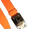 7161652.jpeg Orange Gold Tone Metal Logo Buckle Belt