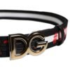 Black Cotton Logo Print DG Buckle Belt