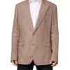 Beige TAORMINA Single Breasted Coat Blazer
