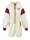 Cream Polyester Hooded Logo Sweatsuit