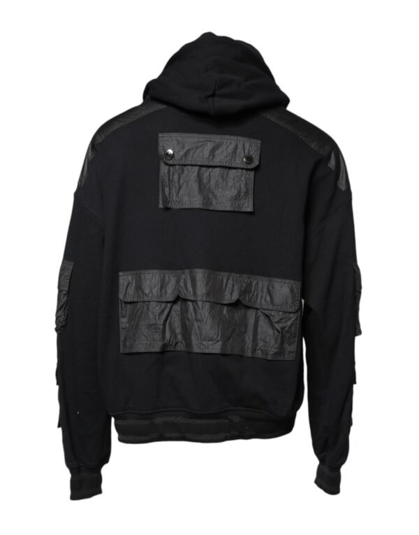 Black Cotton Hooded Sweatshirt Sweater