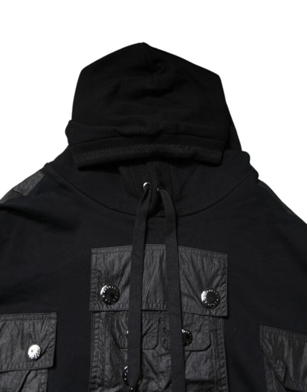 Black Cotton Hooded Sweatshirt Sweater