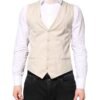 Beige Gray Dress Men Formal Waistcoat Vest