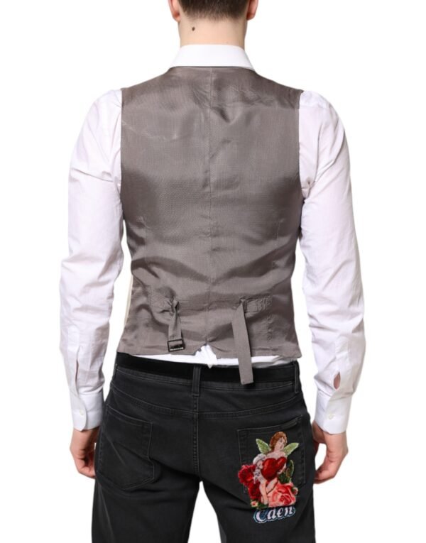 Beige Gray Dress Men Formal Waistcoat Vest