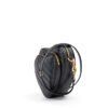 Black Leather Mini Heart Crossbody Bag