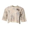 Beige Tie Dye DG Embroidery Cropped T-shirt
