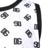 White Polyester Sleeveless DG Logo T-shirt