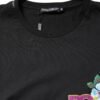 Black Cotton DG Floral Print Crewneck T-shirt