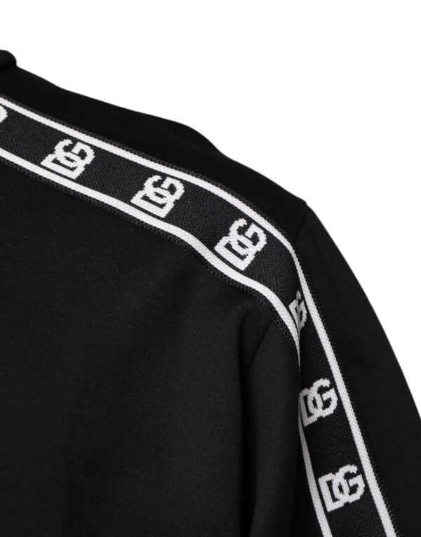 Black Cotton DG Print Turtleneck T-shirt