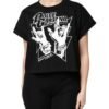 Black Cotton Printed Short Sleeves T-shirt
