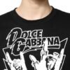 Black Cotton Printed Short Sleeves T-shirt
