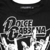 Black Cotton Printed Short Sleeves T-shirt
