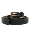 Black Double Strap Leather Gold Buckle Belt