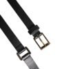 Black Double Strap Leather Gold Buckle Belt