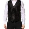 Black Lurex Dress Formal Men Waistcoat Vest