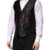 Black Lurex Dress Formal Men Waistcoat Vest