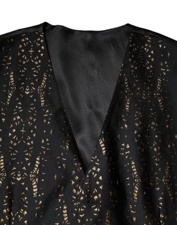 Black Lurex Dress Formal Men Waistcoat Vest