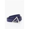 Solid Color Leather Belt with Triangle Buckle 25mm