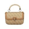 Beige Polyethylene Women Handbag