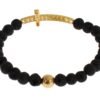 Elegant Gold & Black Lava Stone Bracelet