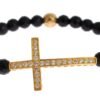 Gold Plated Sterling Bracelet with CZ Diamond Cross