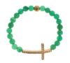 Elegant Green Jade Bead & Gold Plated Bracelet