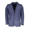 Blue Cotton Men Jacket