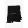 Asymmetrical Cotton and Cashmere Scarf with Fringes