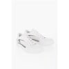 Solid Color Leather and Canvas Low-Top Sneakers