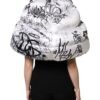 White Polyester Printed Hood Quilted Hat